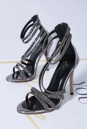 belinda - rhinestone strap heels