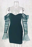 bennett - bodice sheer sleeve dress