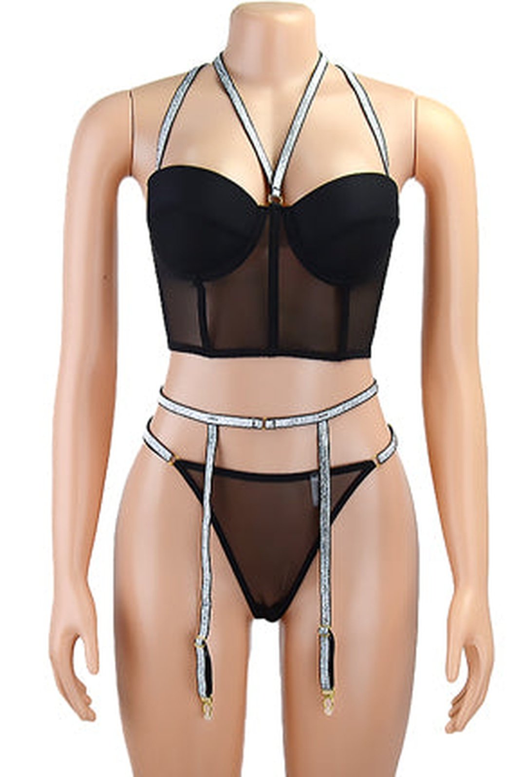 BENOIT - 3 PIECE BUSTIER GARTER LINGERIE