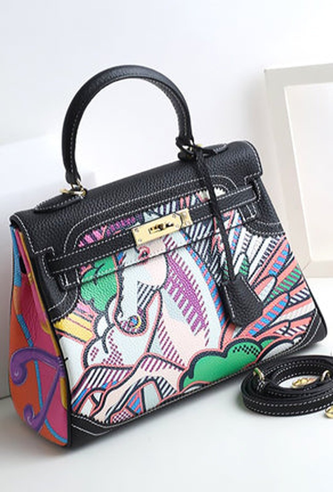 BREANNI - SCARF PRINT KELLY BAG