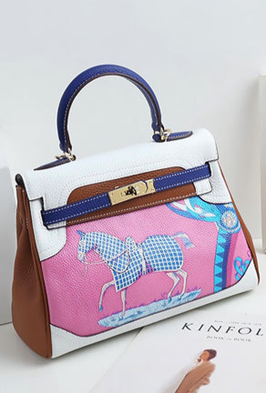 BREANNI - SCARF PRINT KELLY BAG