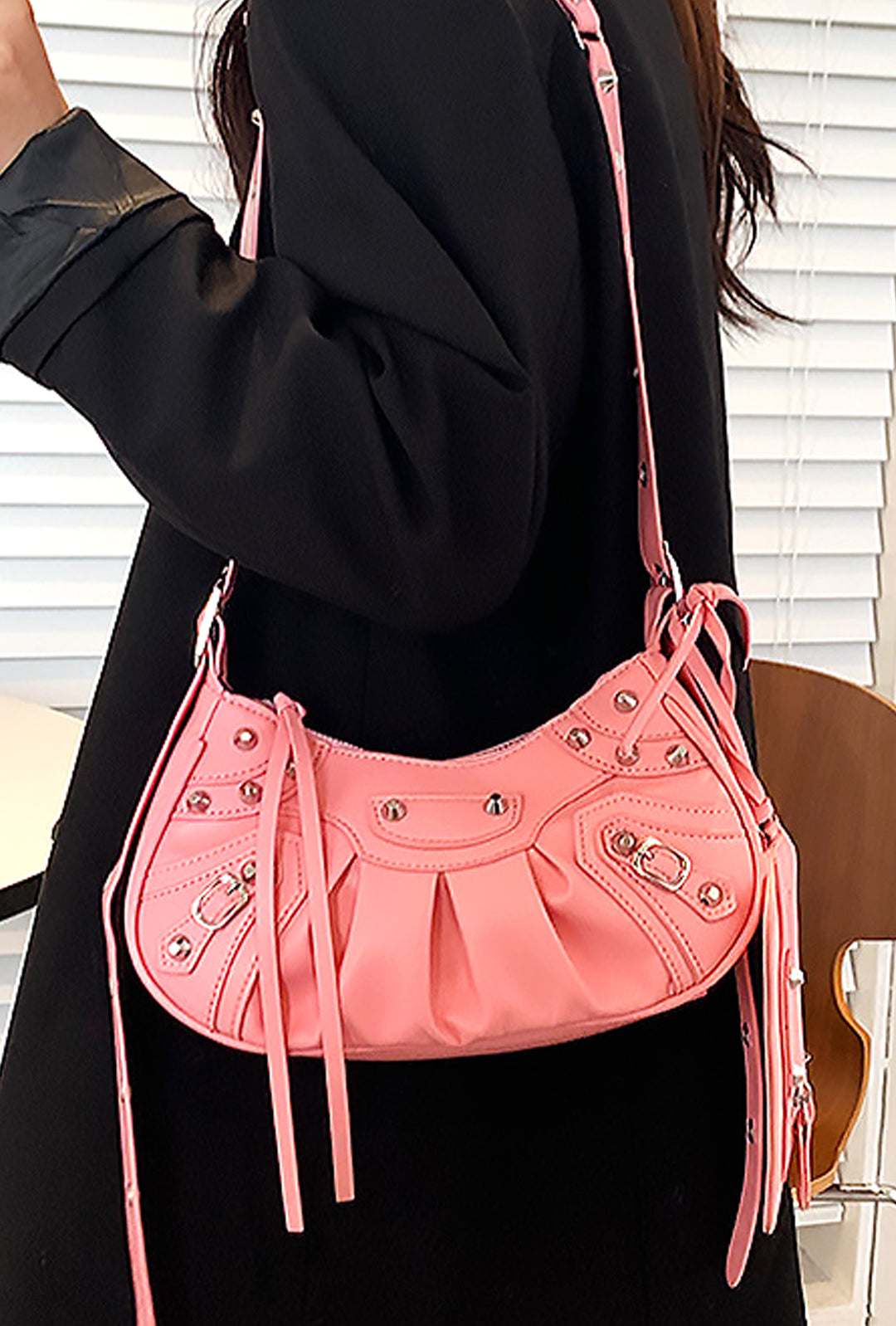 BRICKE - STUDDED HOBO BAG