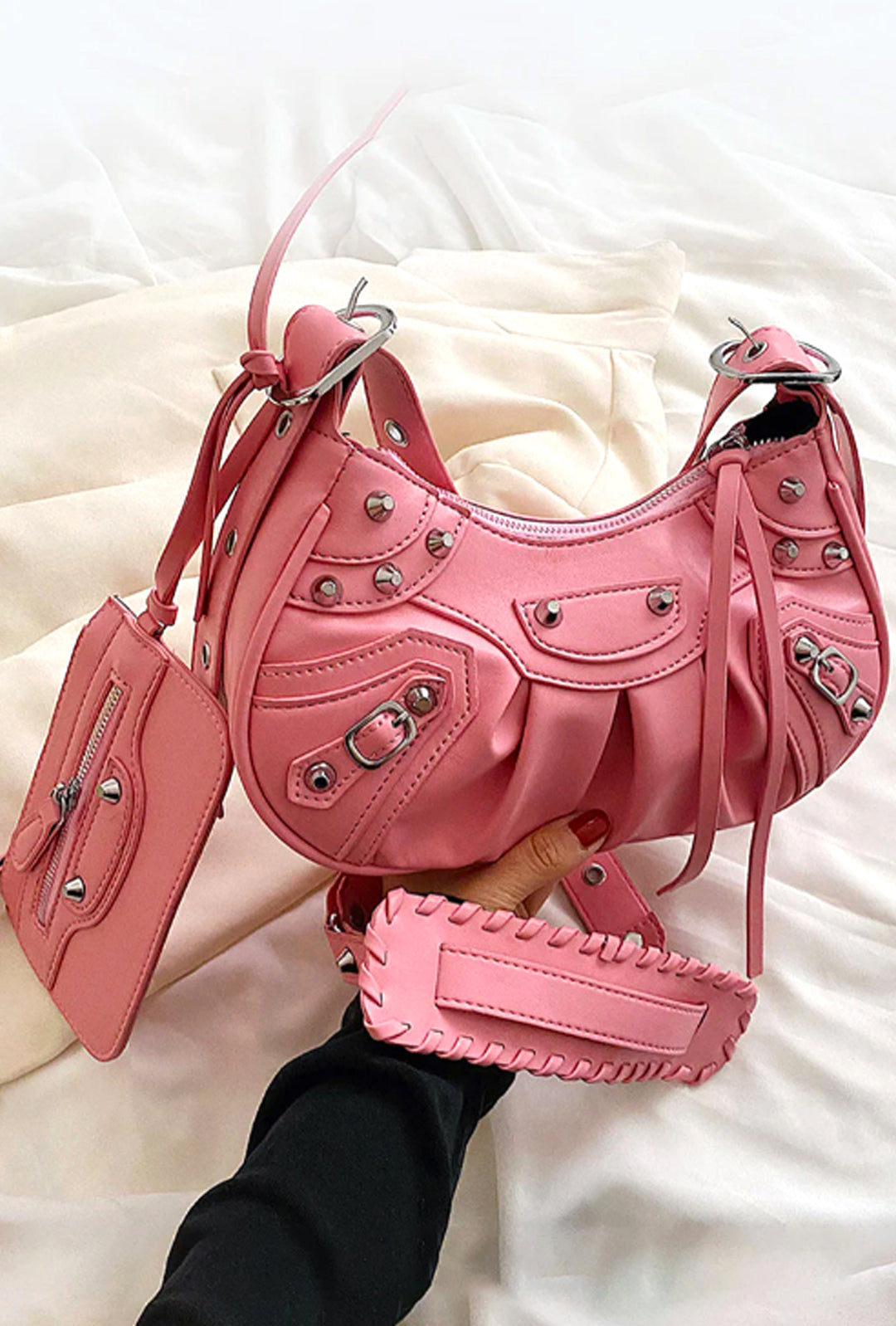 BRICKE - STUDDED HOBO BAG