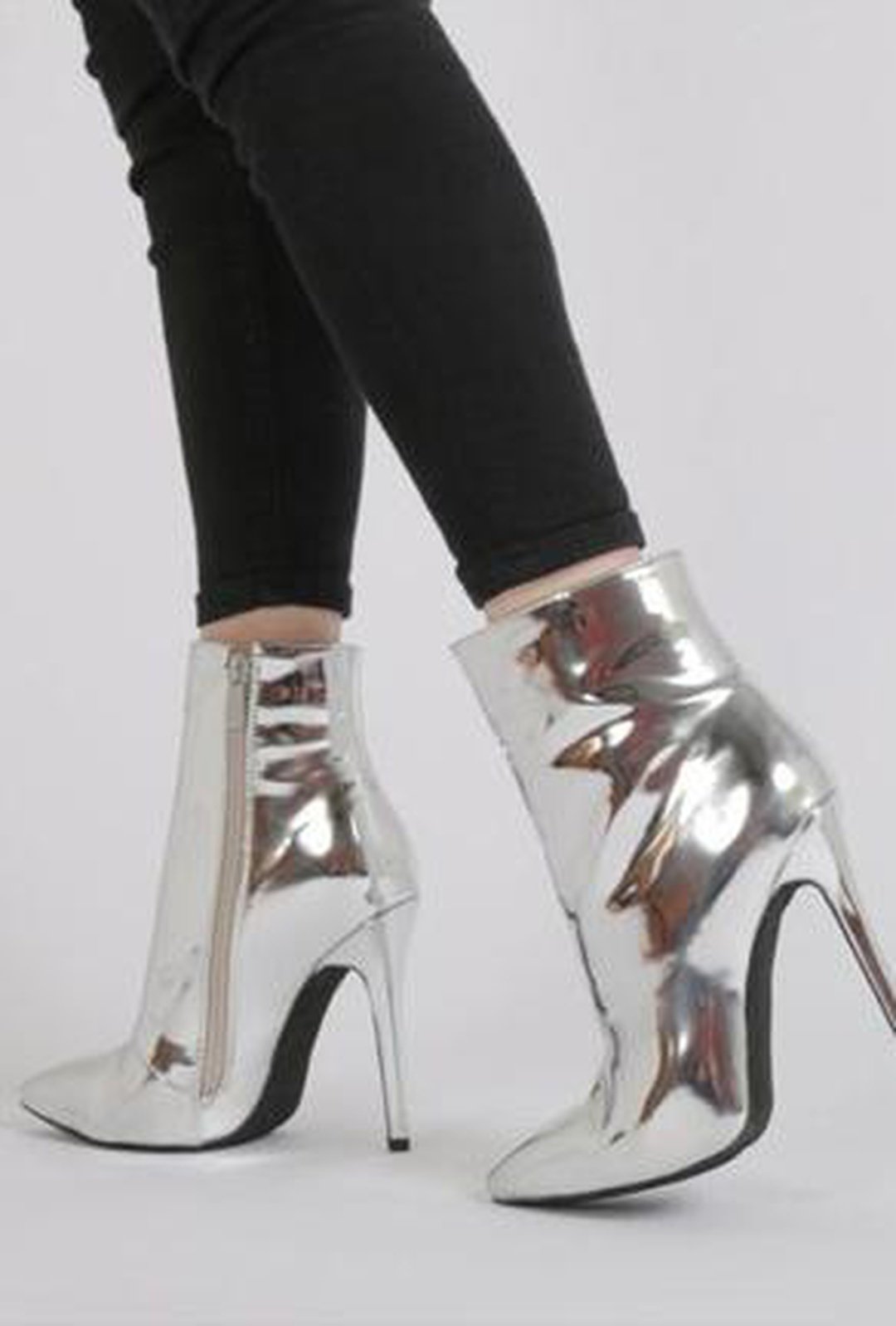 BRIGITTE - METALLIC ANKLE BOOTS