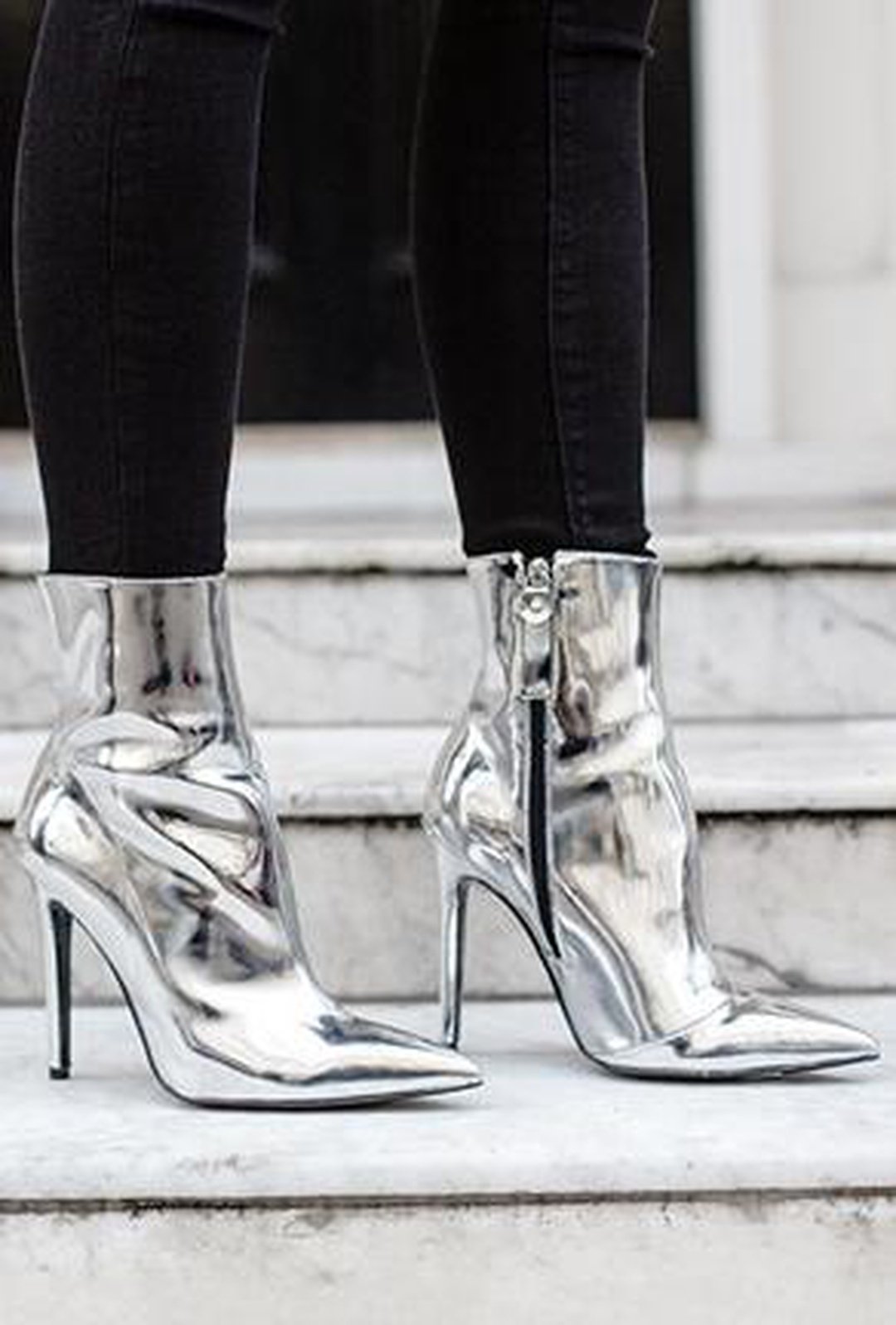 BRIGITTE - METALLIC ANKLE BOOTS