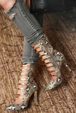 BIEBER - PYTHON ANKLE BOOTS