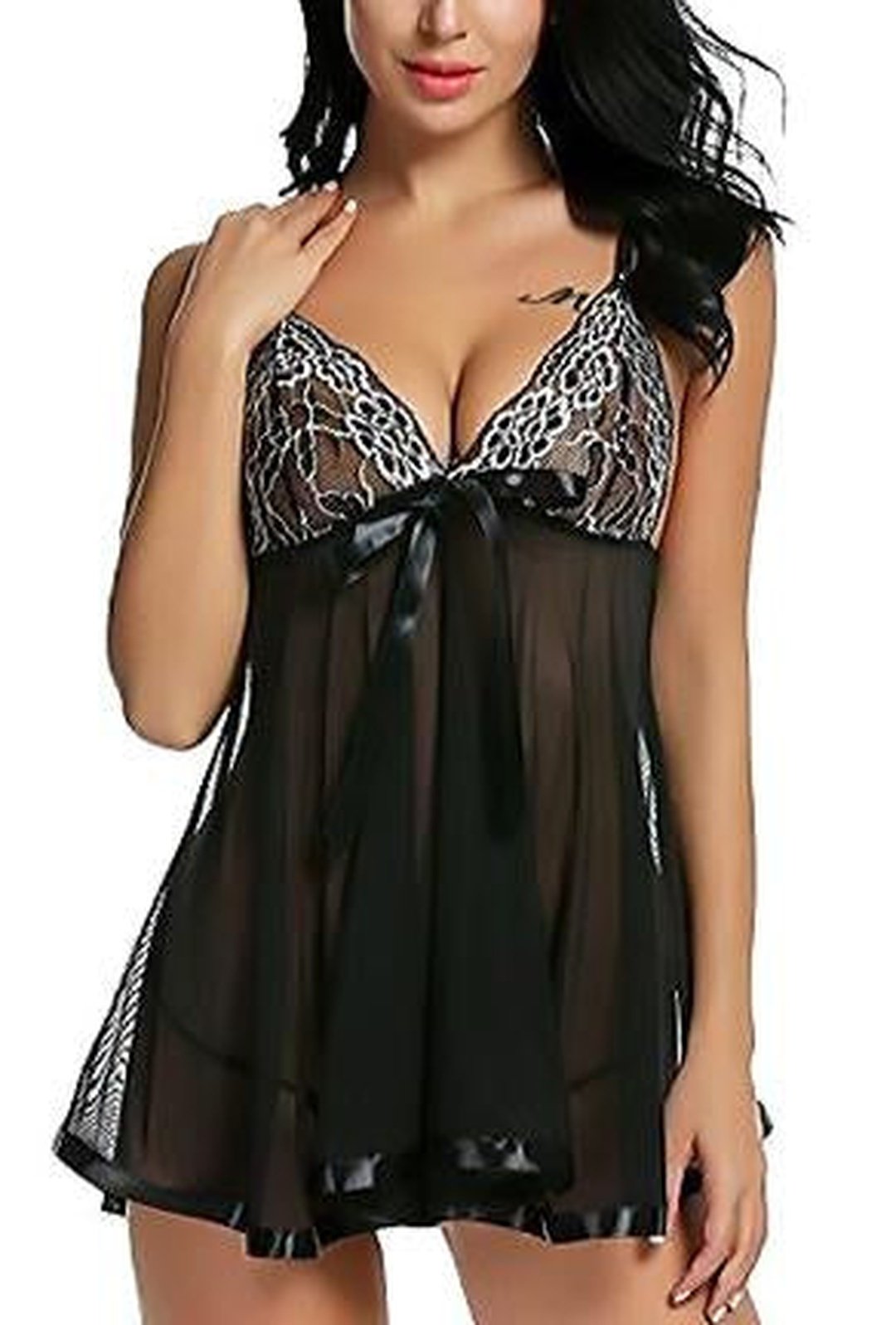 CAIA - LINGERIE CHEMISE IN PIZZO