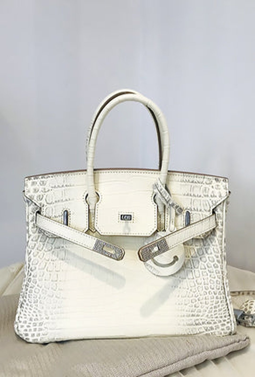 DONCIA - ALBINO CROC KELLY BAG