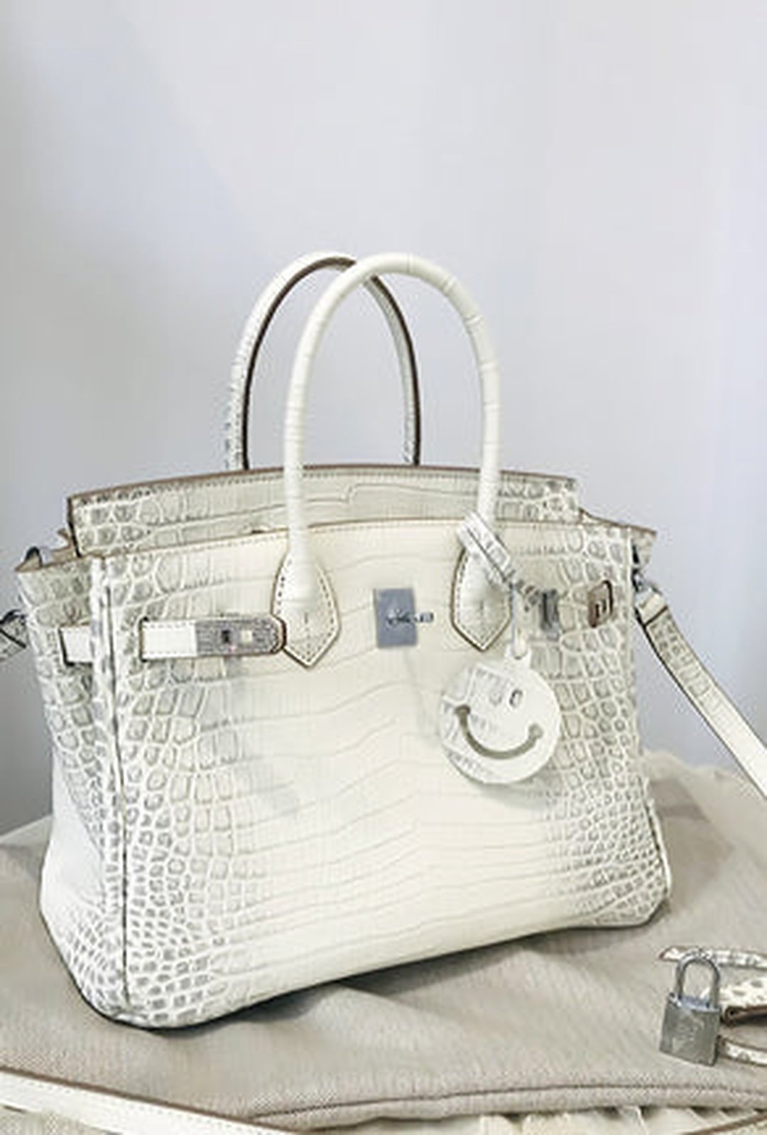 DONCIA - ALBINO CROC KELLY BAG