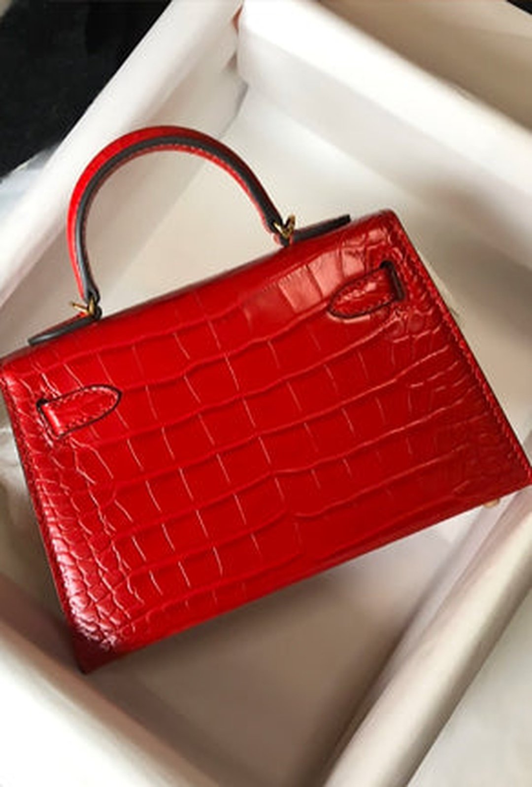 DOROTEA - MINI CROC KELLY BAG