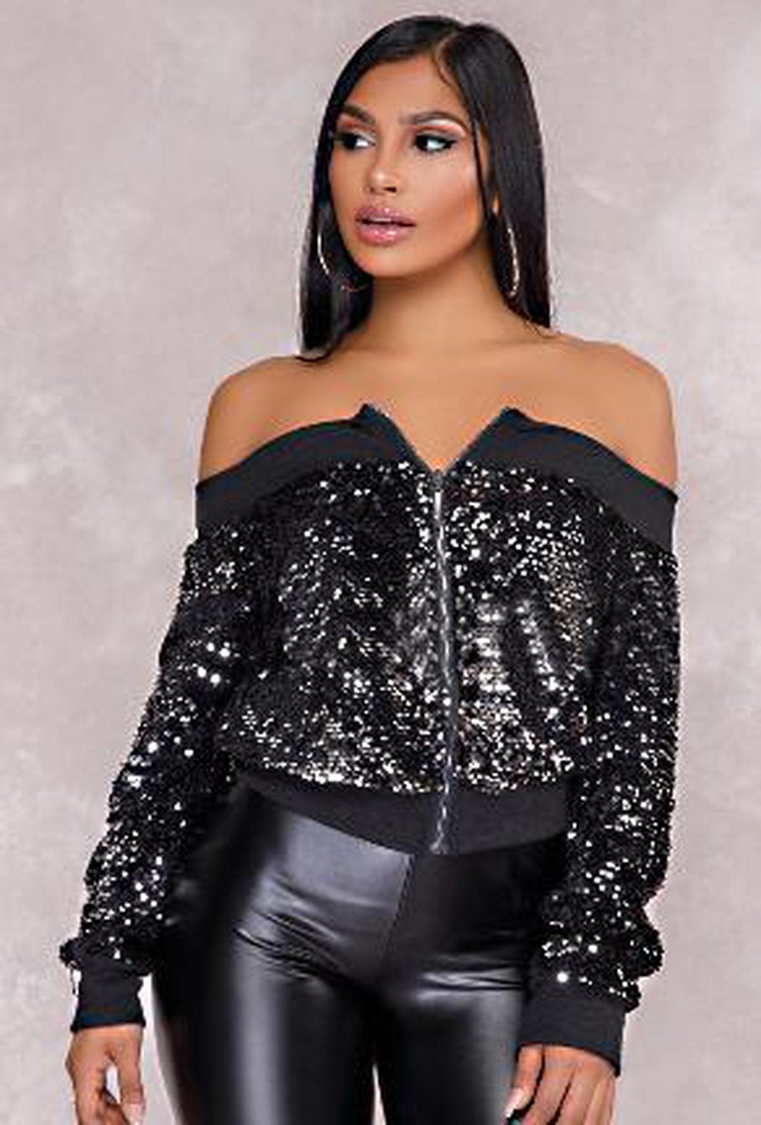 FAITH - GIACCA BOMBER IN PAILLETTES