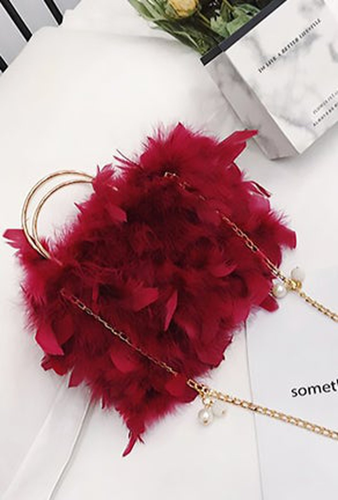 FIFI - FEATHER CLUTCH BAG