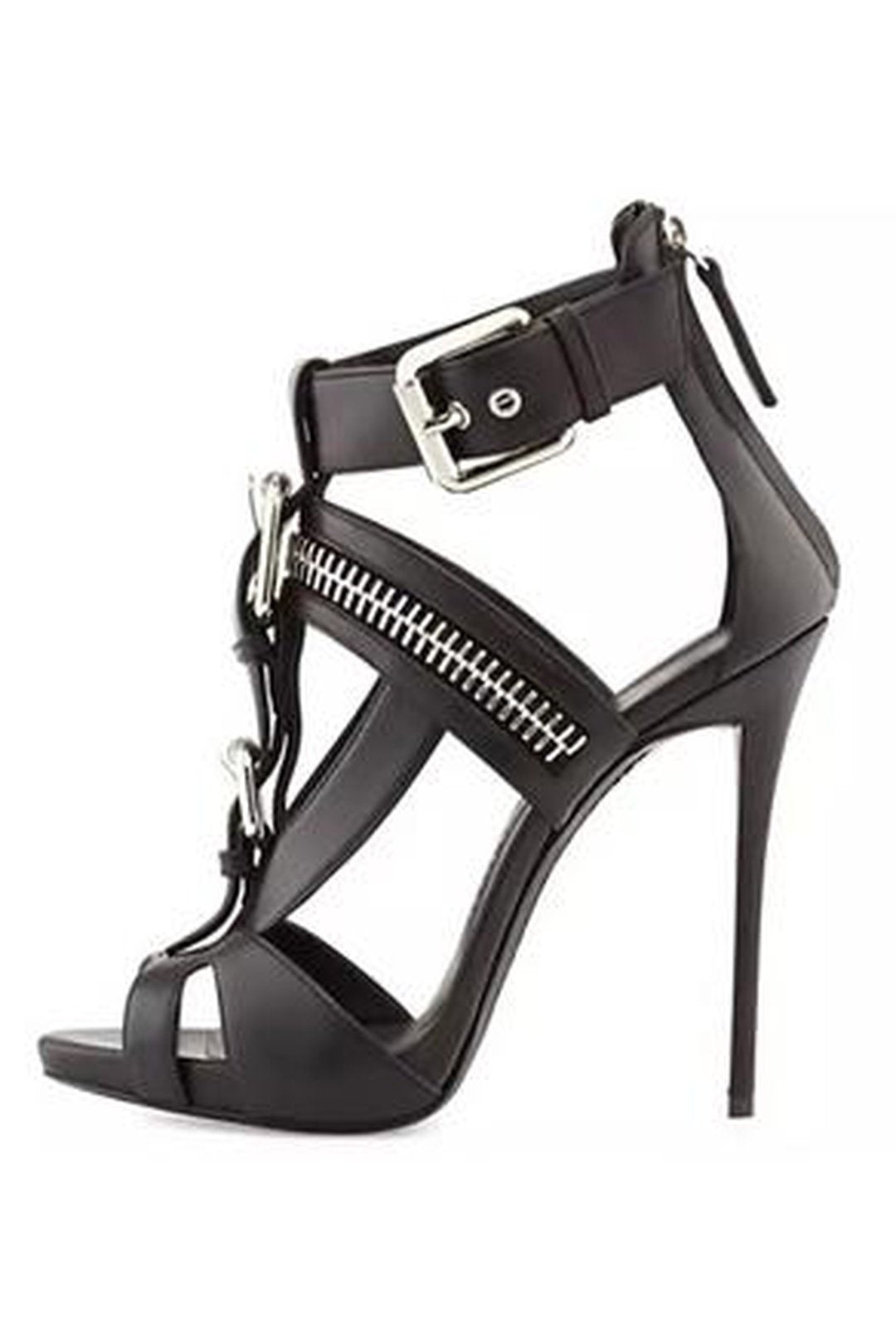 IMANI - BELT & ZIPPER SANDAL HEELS