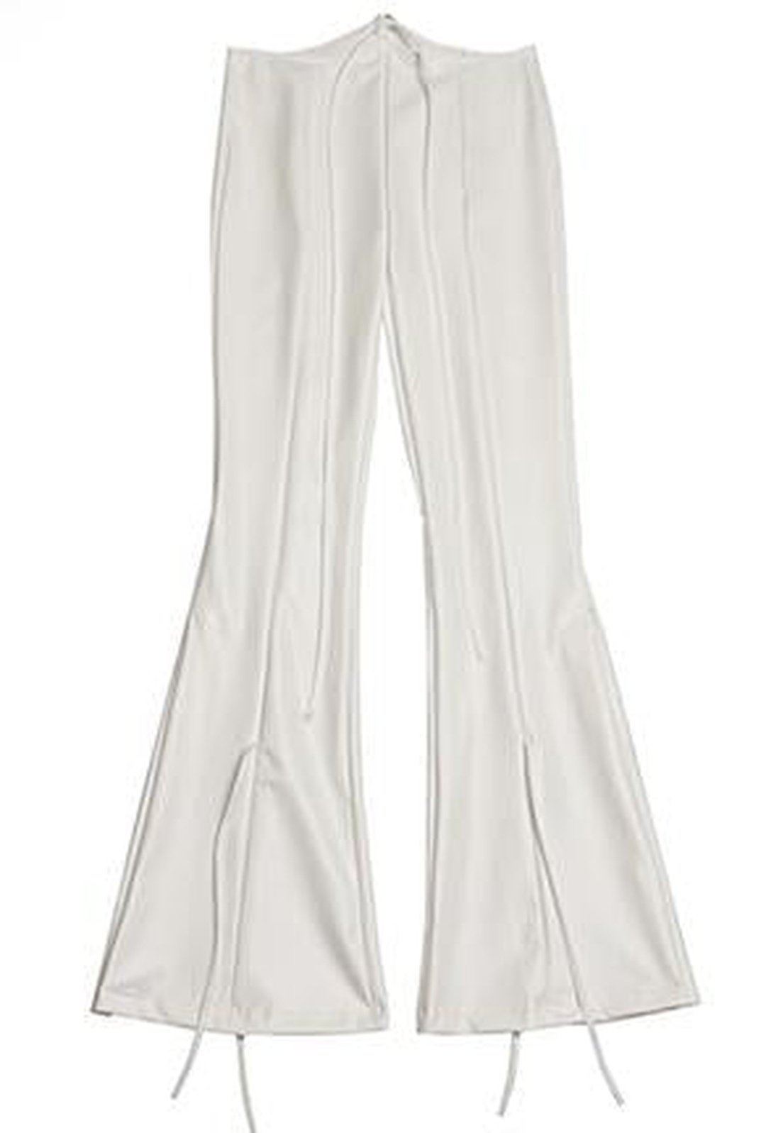 JUDY - PLEATHER FLARE HEM PANTS