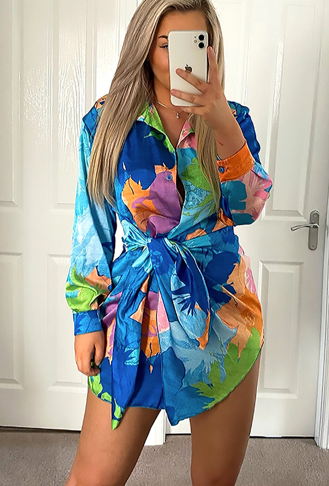 JULI - FLORAL PRINTED DRAPE DRESS