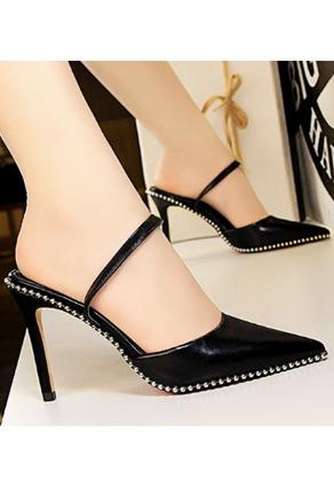 KASSY - SLING BACK STUD PUMPS HEELS