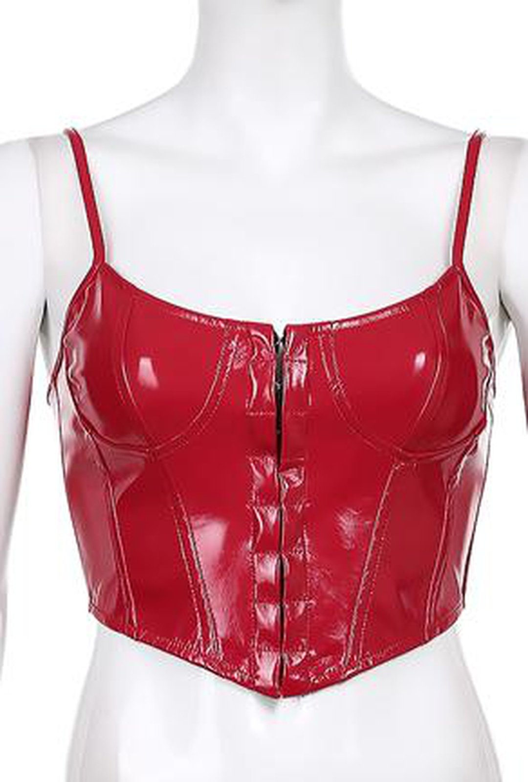 KENDRA - LEATHERETTE CORSET TOP