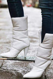KIMORA - QUILTED WHITE BOOTS