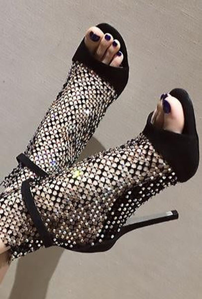 KRYSTAL - SPARKLING MESH HEELS