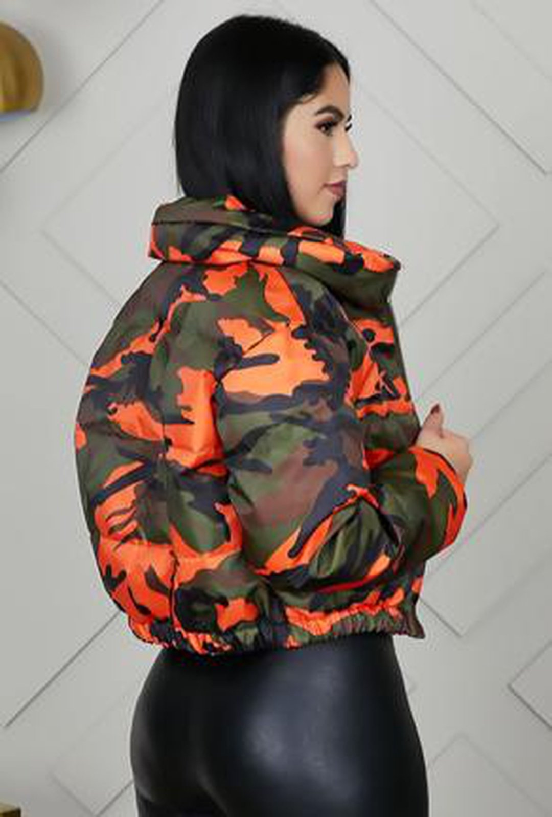 KYRA - PRINTED PUFFY CAMO JACKET