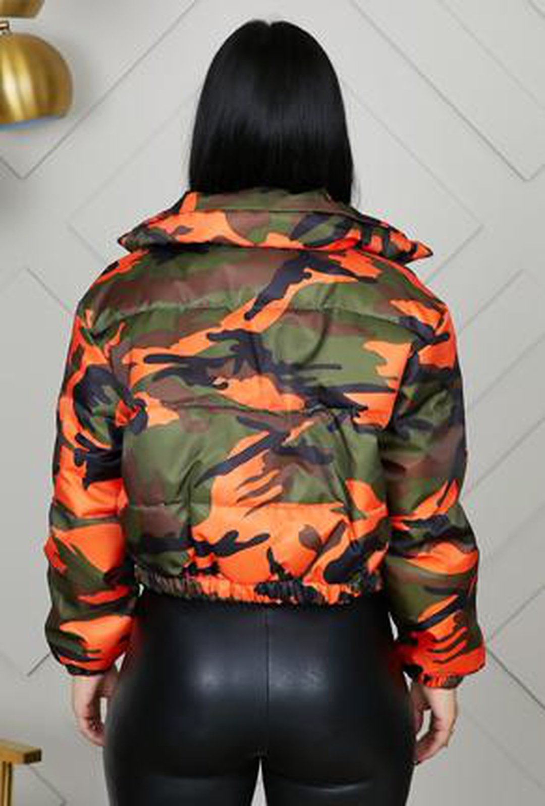 KYRA - PRINTED PUFFY CAMO JACKET