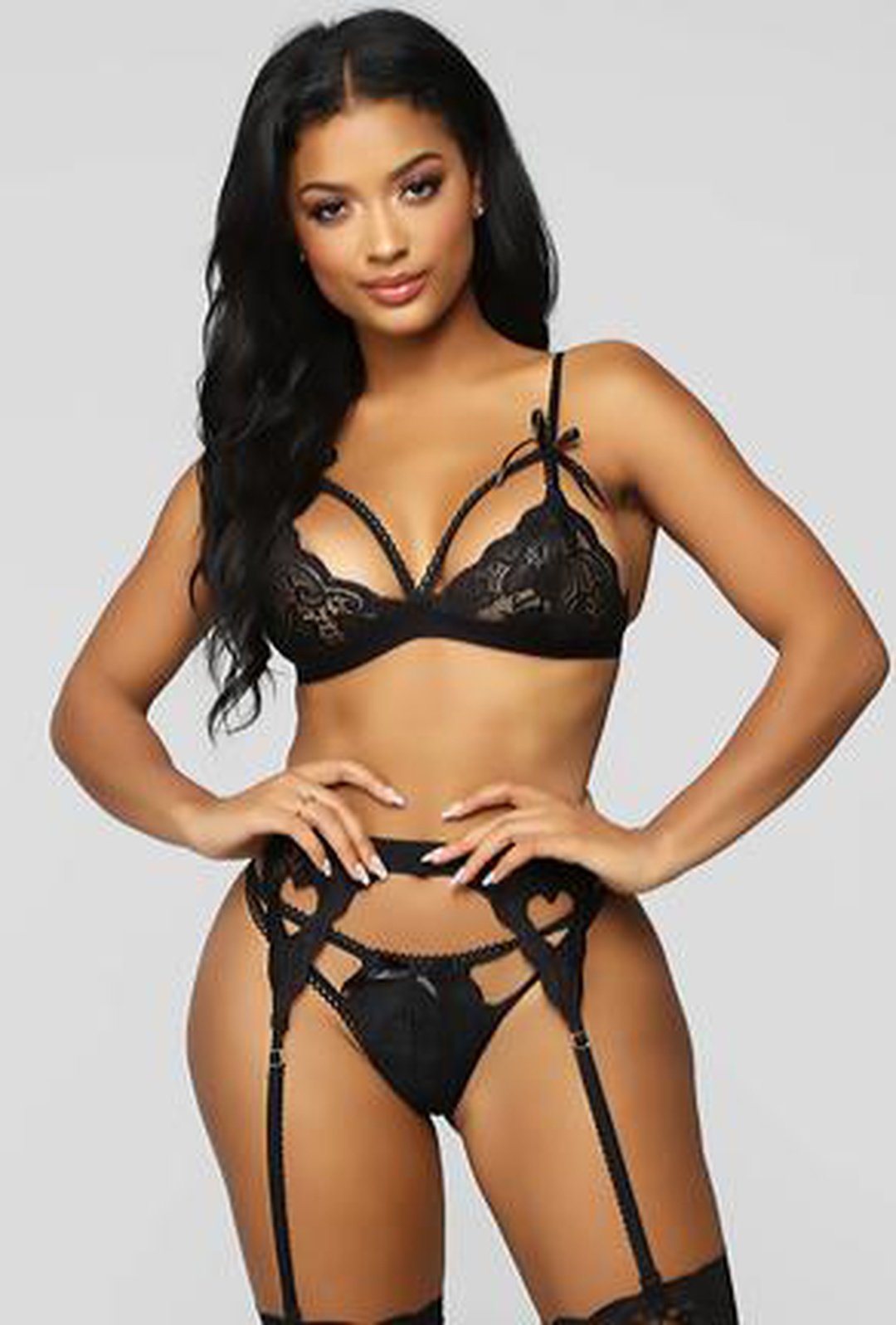 LIZBETH - Reggicalze 3 PEZZI LINGERIE