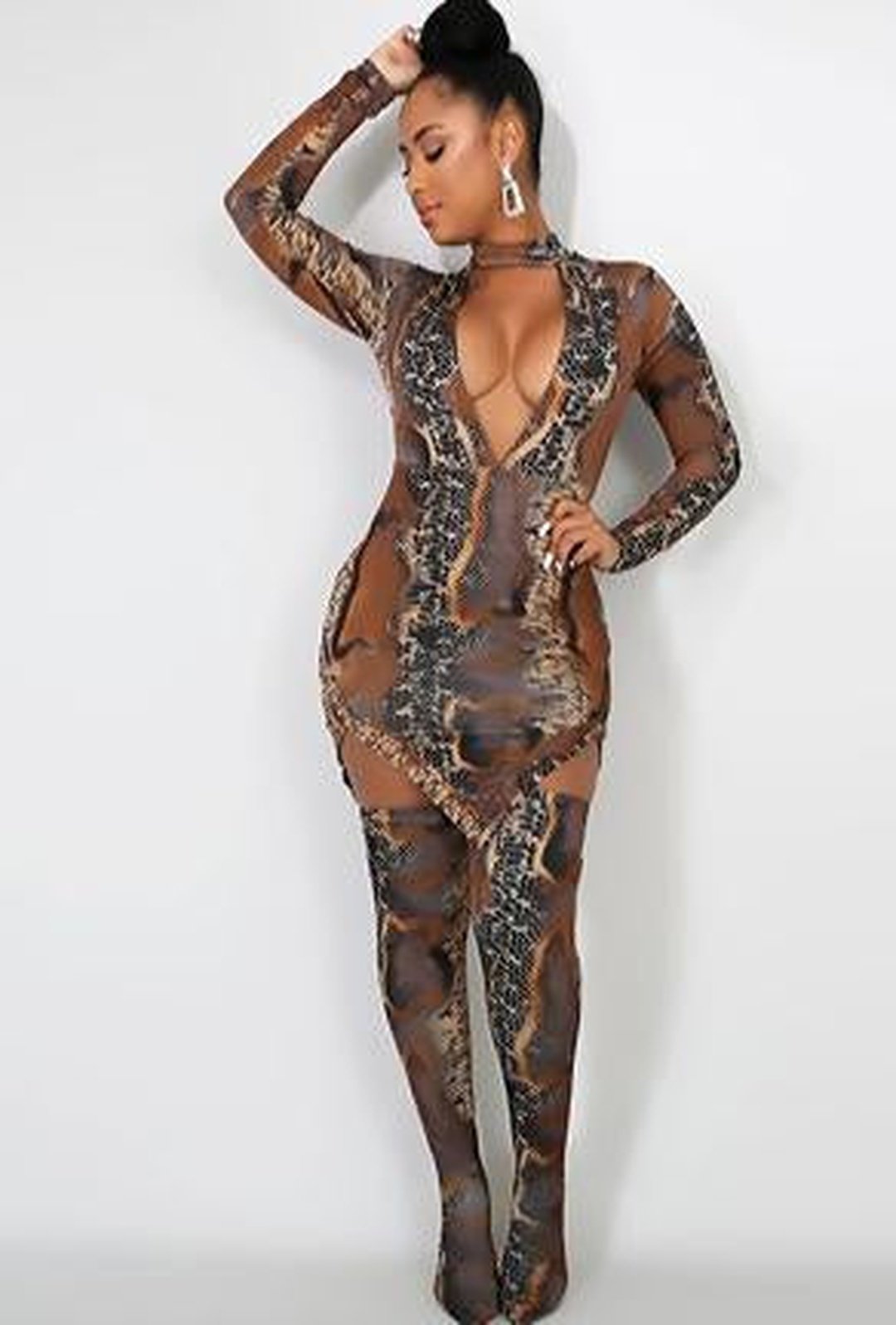 MEEKA - SNAKE PRINT SOCKING DRESS