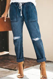 MOLLY - DISTRESSED HAREM BAGGY JEANS