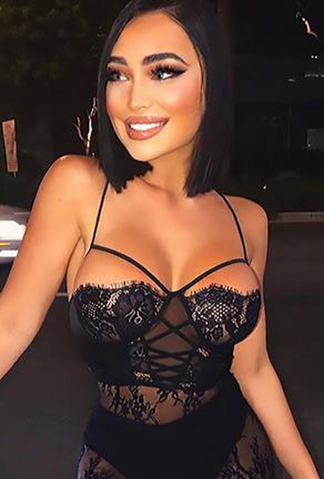 NAKESHA - LACE LINGERIE DRESS