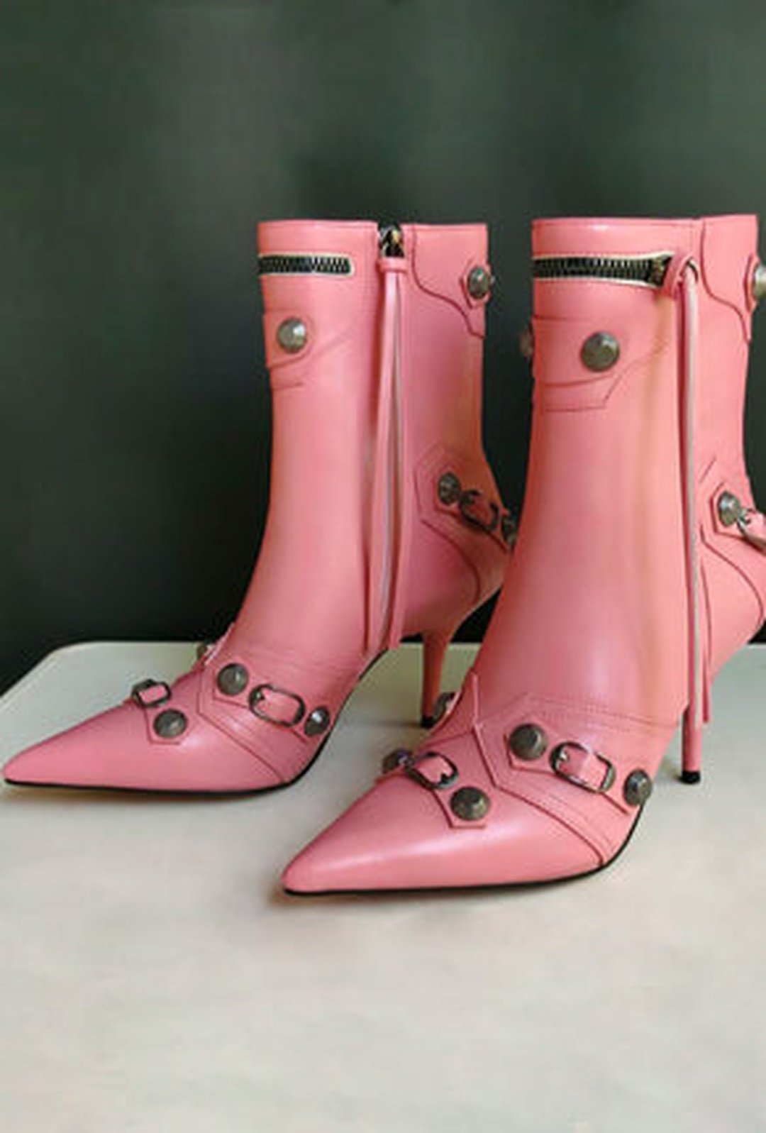 NICHOLETT - ANKLE STUD HEEL BOOTS