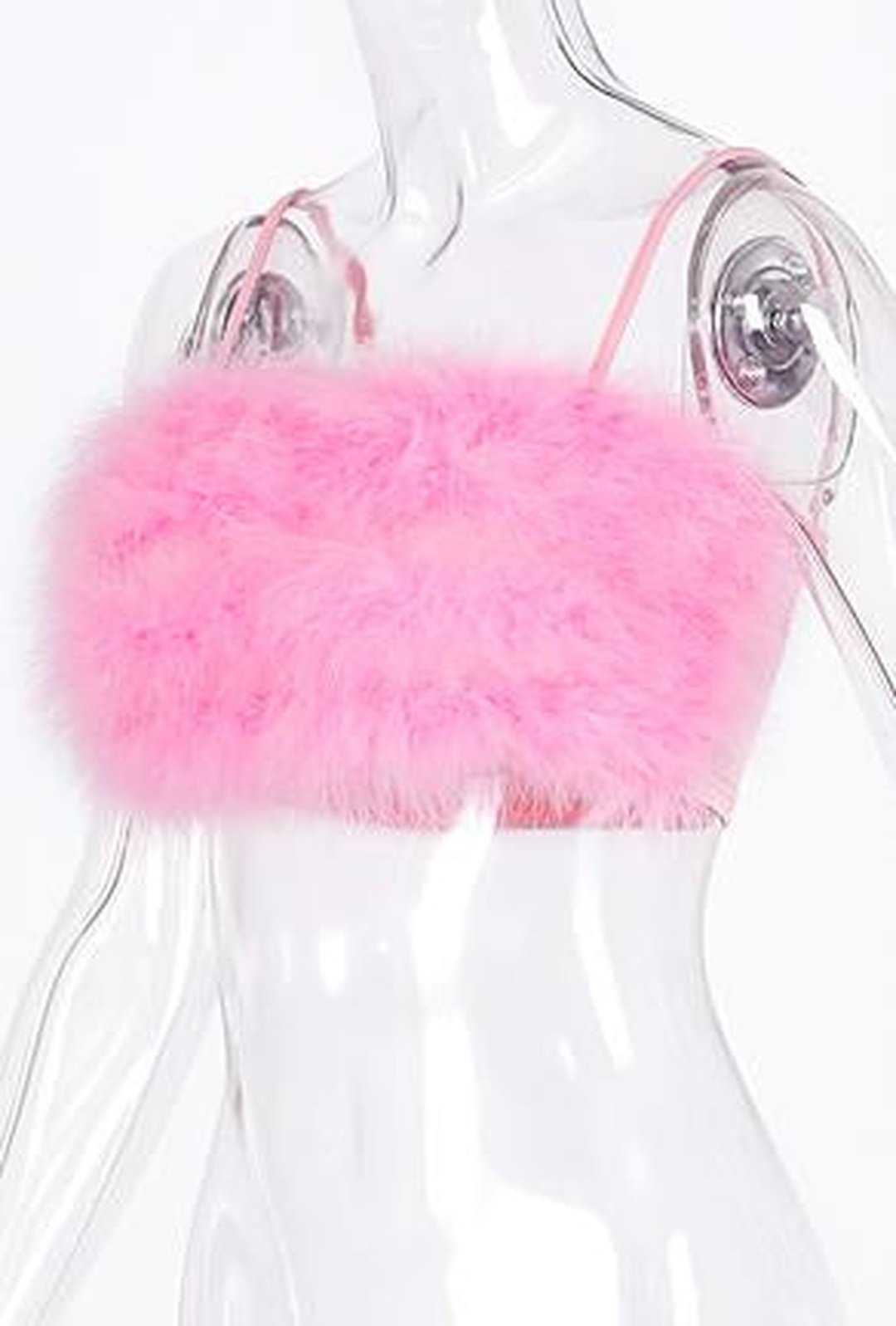 PINK - CROP FUR TOP