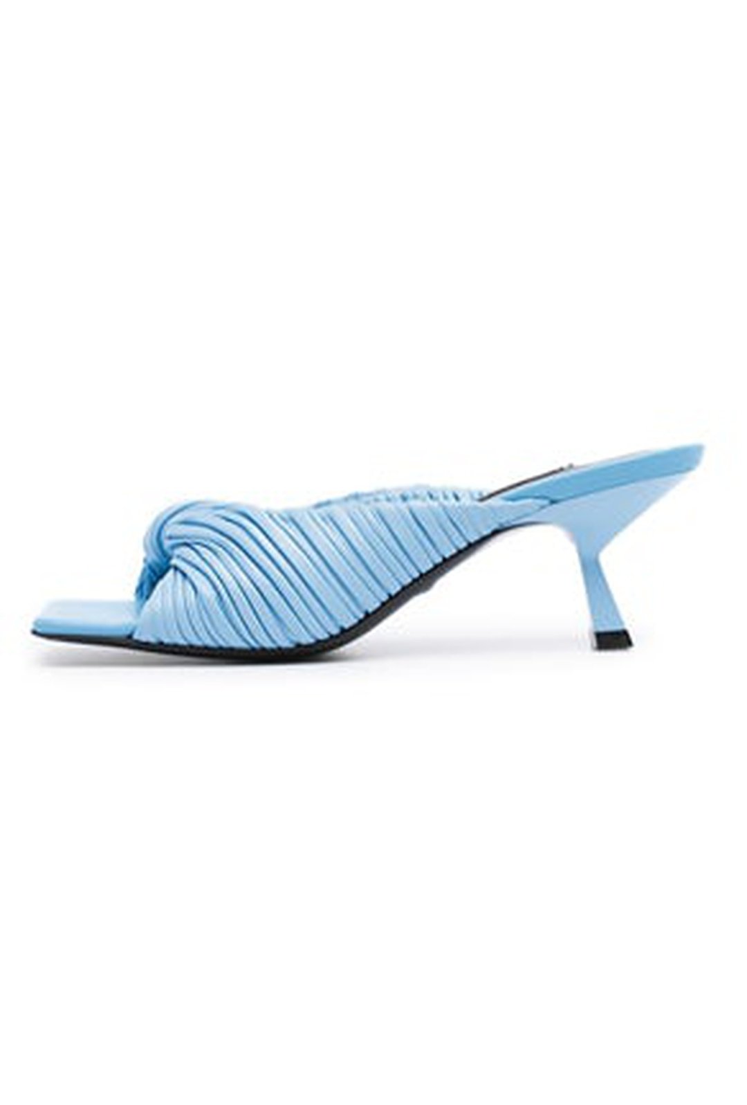 ROMI - PLEATED MULE 3 1/2" HEEL SANDALS