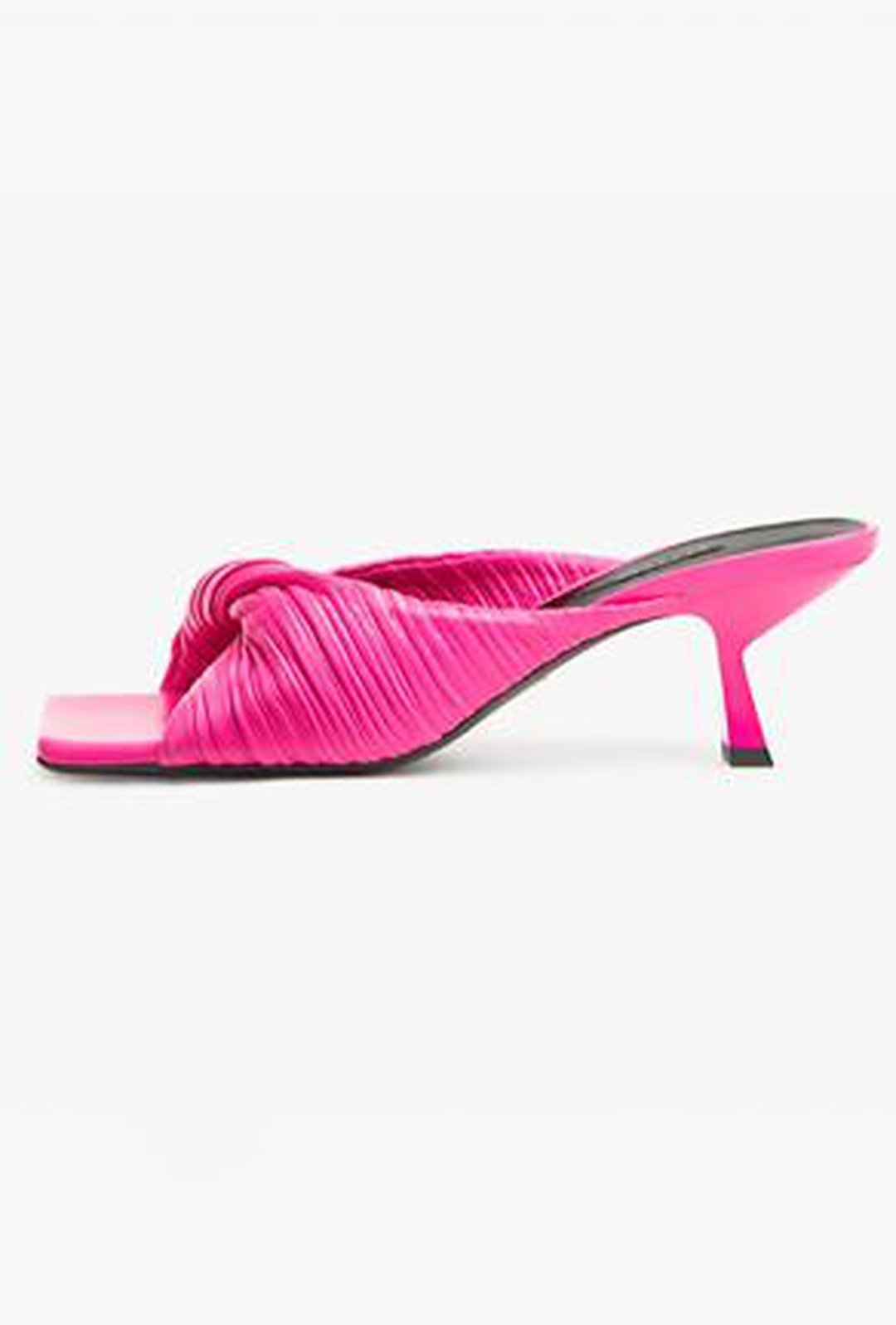 ROMI - PLEATED MULE 3 1/2" HEEL SANDALS