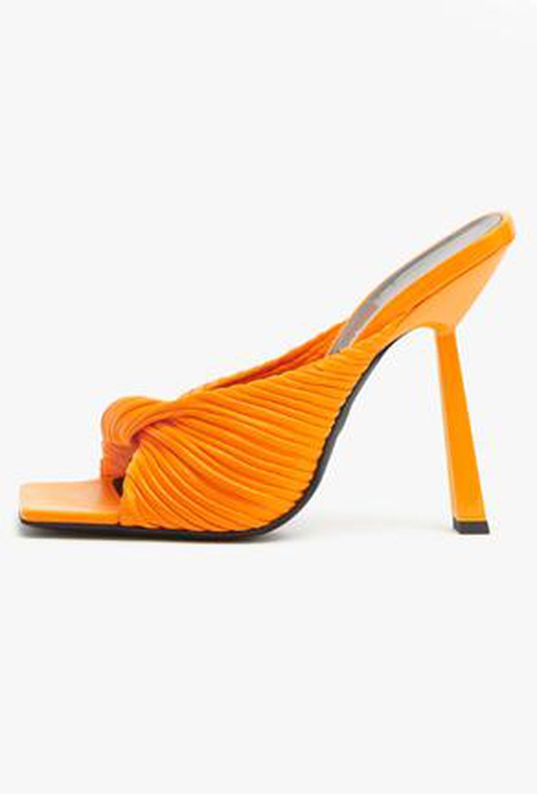 ROMI - PLEATED MULE 3 1/2" HEEL SANDALS