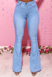 ROWENA - 70'S FITTED FLARE HEM JEANS