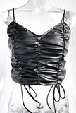 RYKA - LEATHERETTE RUCHED CORSET