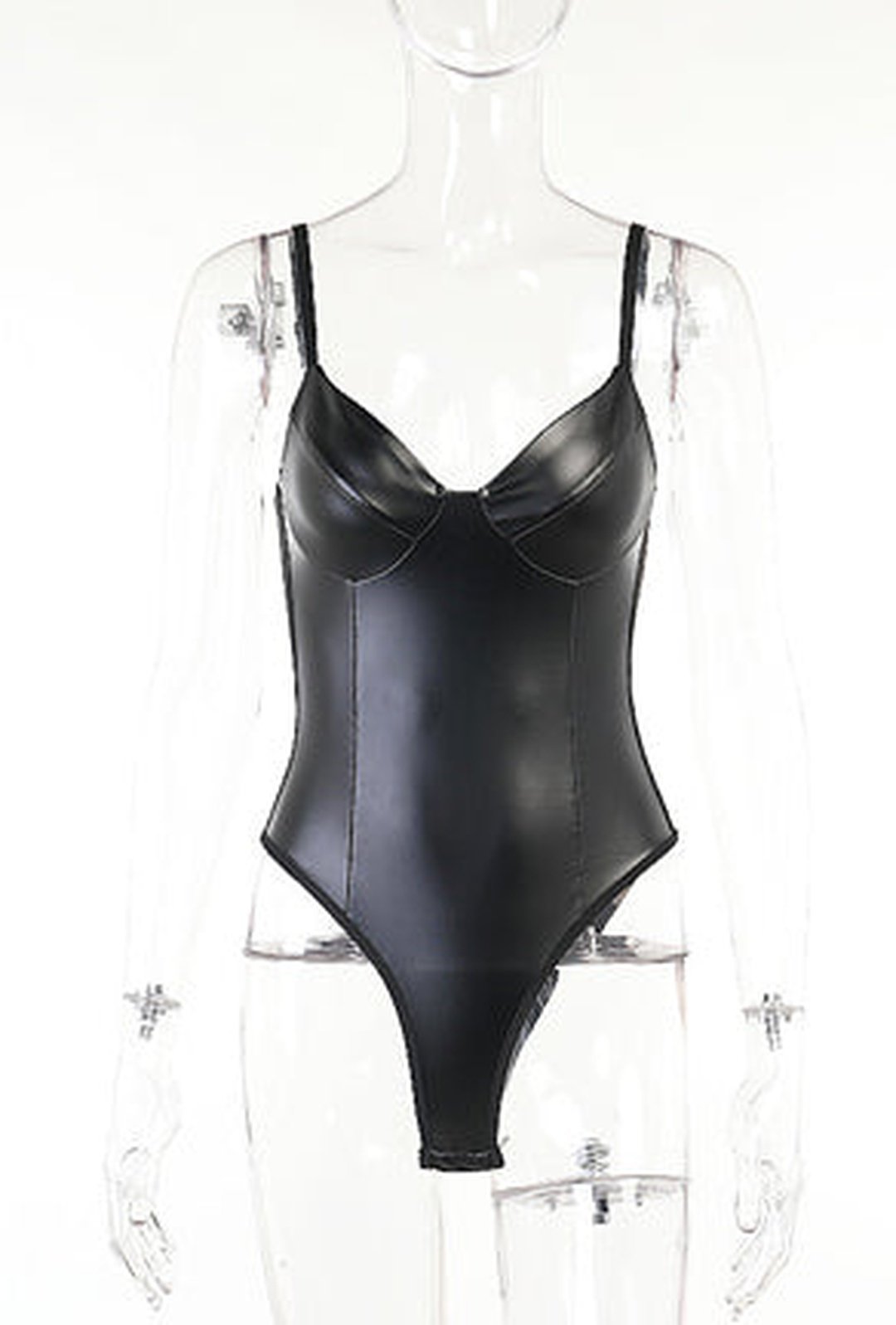 SHAN - LEATHERETTE BUSTIER BODYSUIT