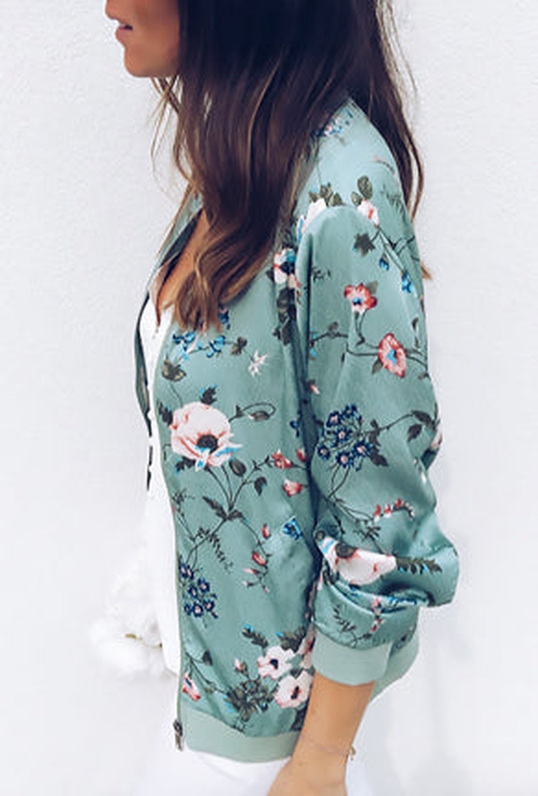 SHEERE - FLORAL BOMBER JACKET