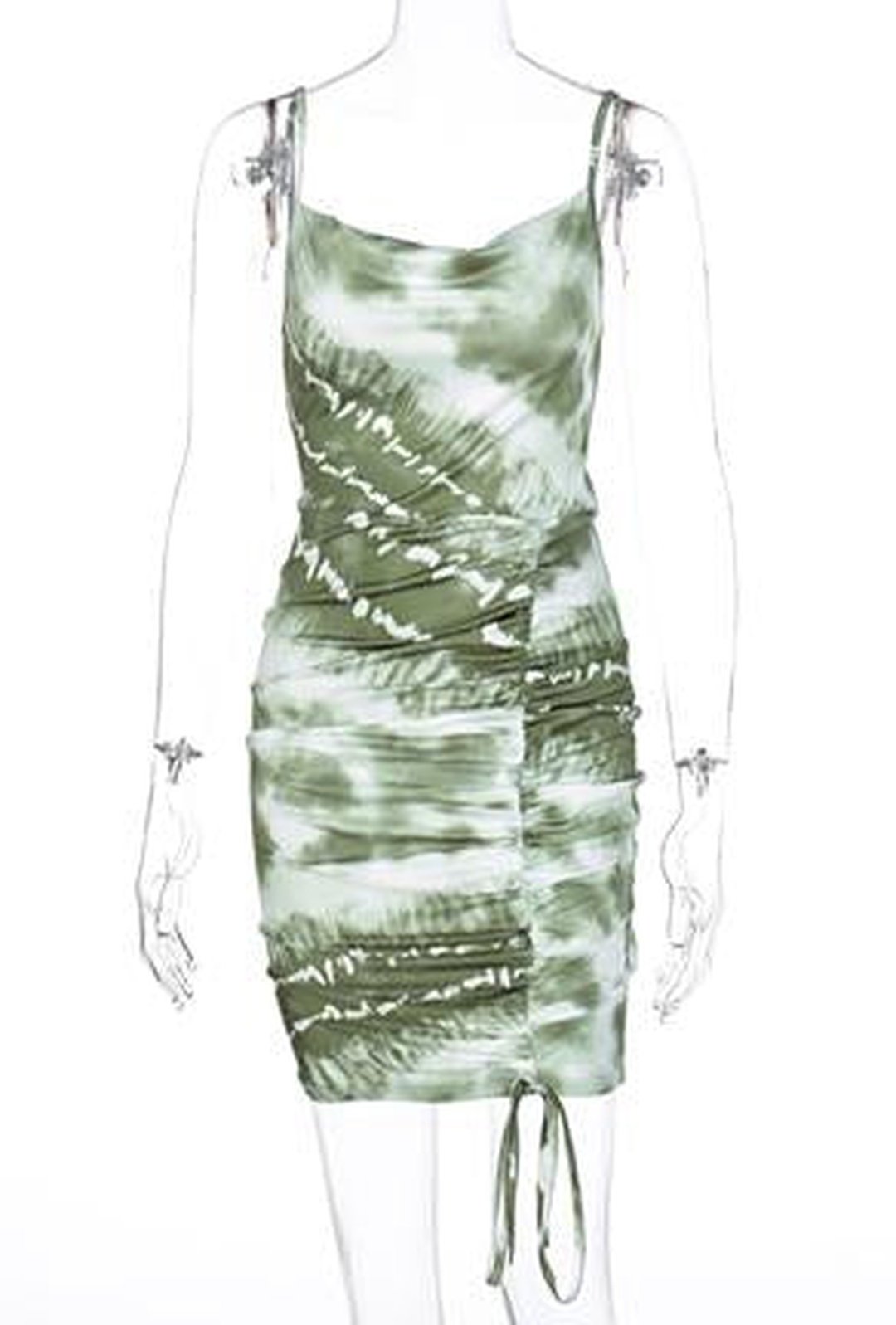 STEPH - RUCHED PRINTED DRESS