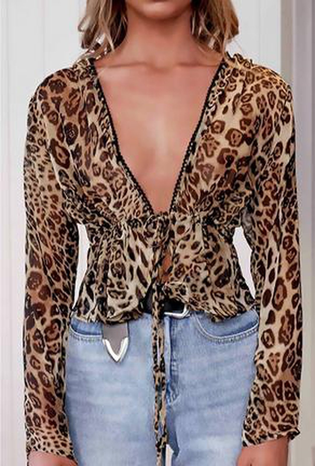 TARA - SHEER LEOPARD PRINT TOP