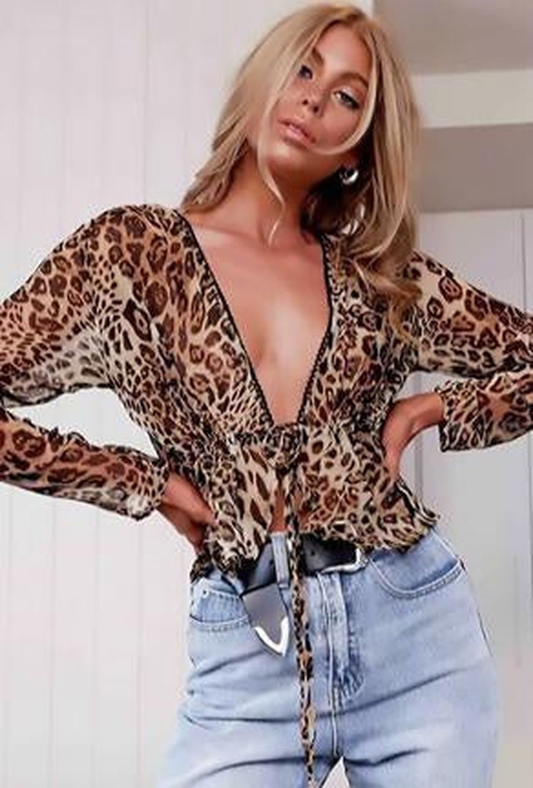 TARA - SHEER LEOPARD PRINT TOP