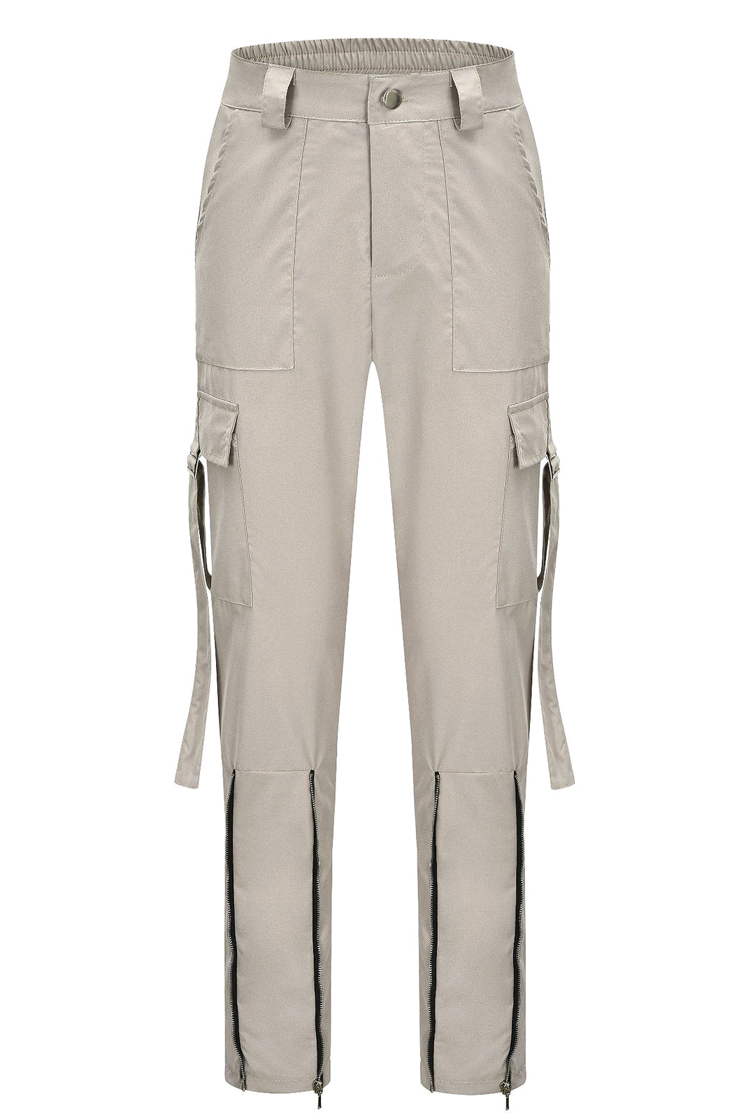 TERRY - PANTALONI CARGO CON ORLO CON ZIP