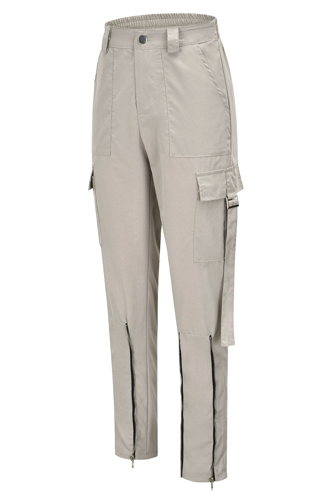 TERRY - PANTALONI CARGO CON ORLO CON ZIP