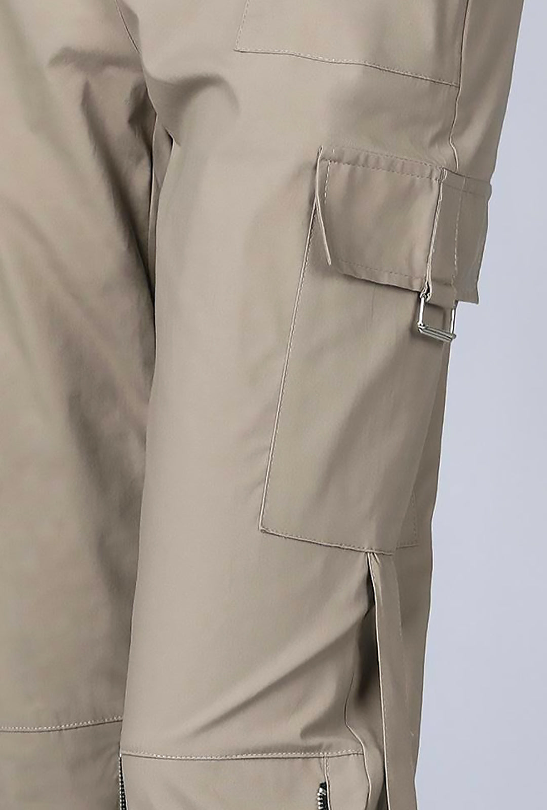 TERRY - PANTALONI CARGO CON ORLO CON ZIP