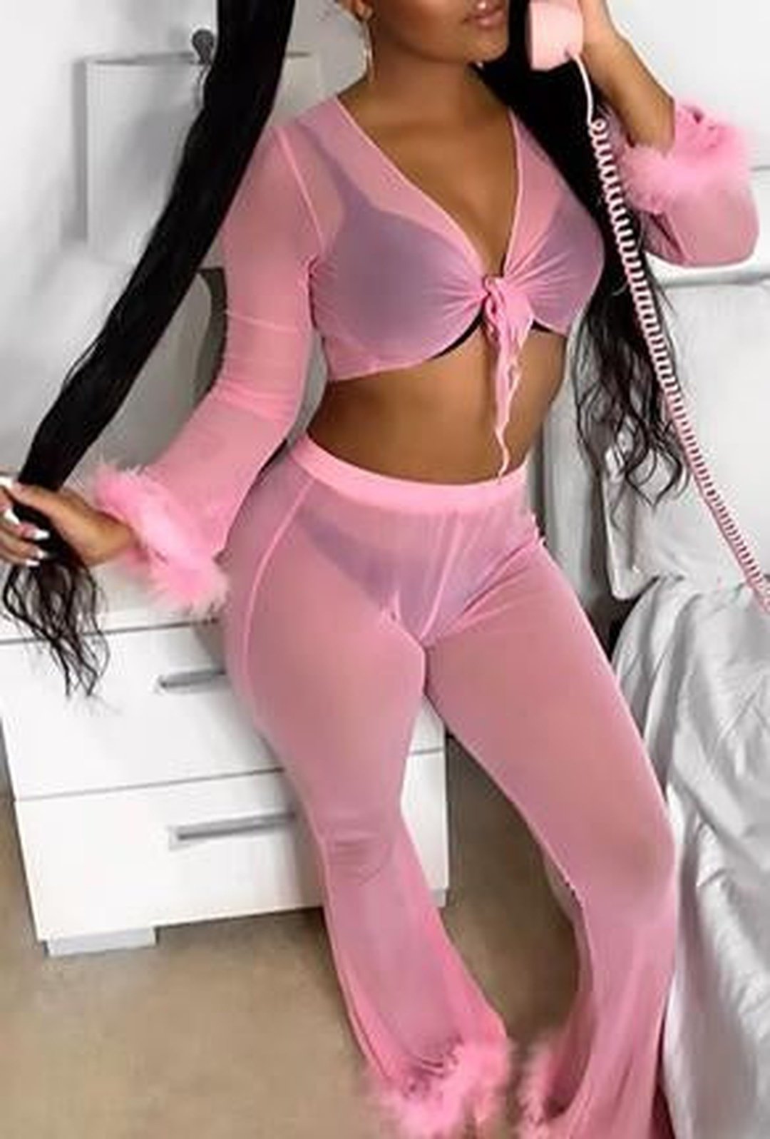 TISSA - LINGERIE FUR PAJAMA SET