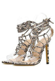TYZAE - PYTHON LACE UP SANDALS