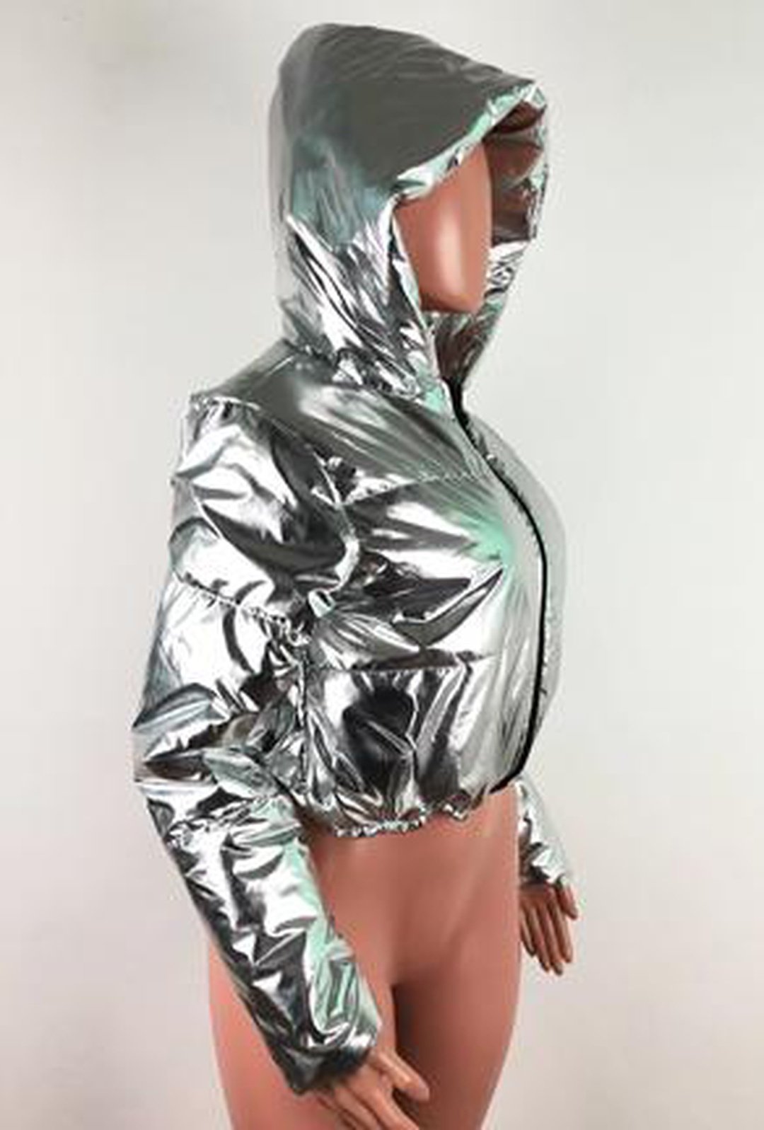 VALORA - METALLIC CROP JACKET