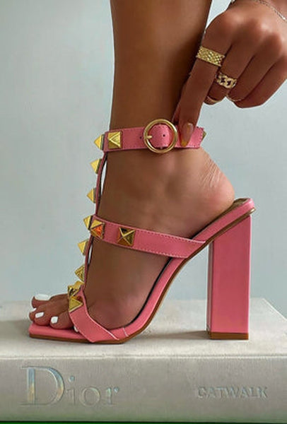 VANNI- STUDROCK BLOCK HEEL SANDALS