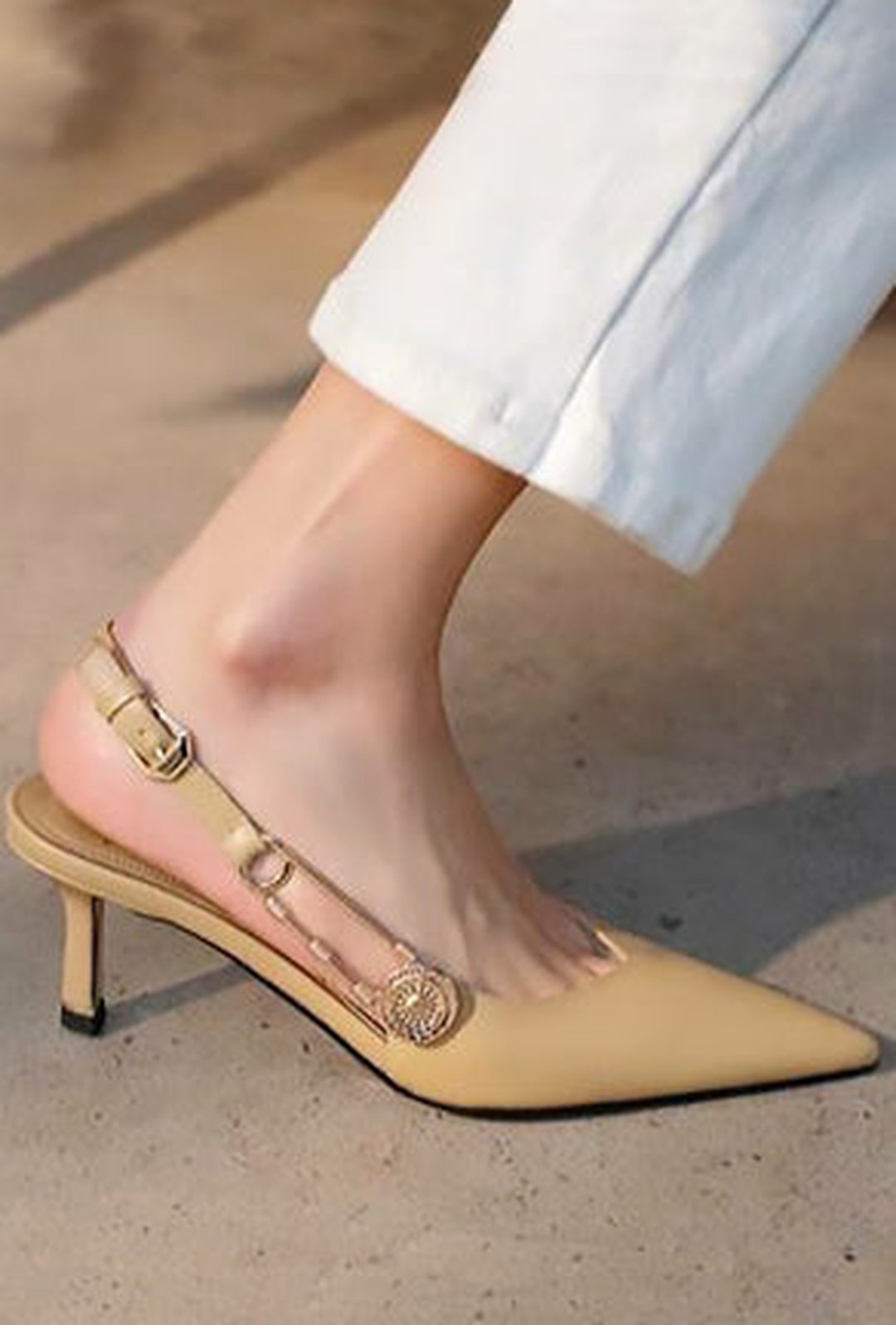 VENICE - SAFETY PIN SLING BACK HEELS