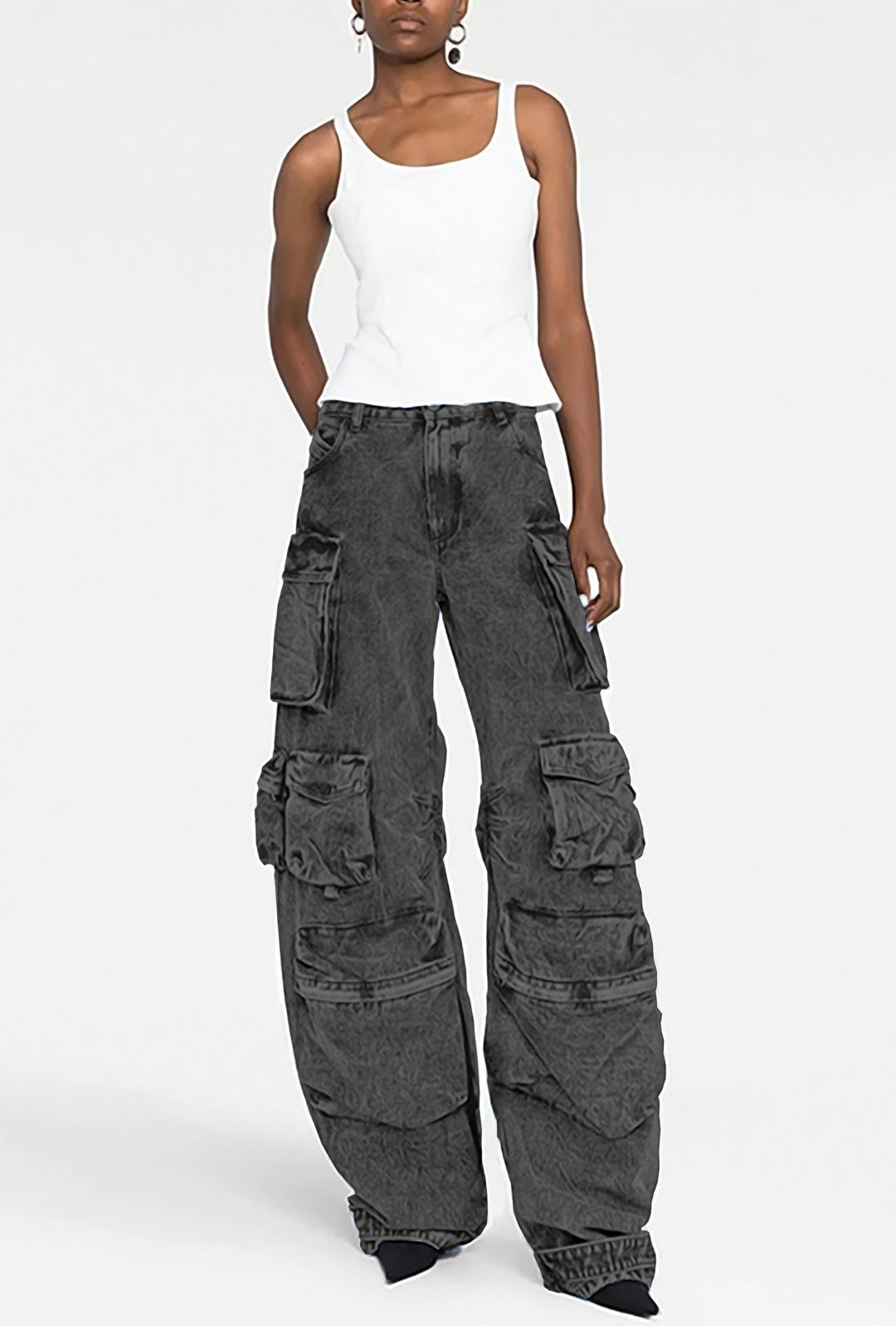 WICTORIA - CARGO DENIM BAGGY PANTS